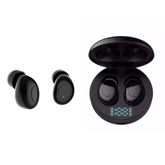 J1 TWS Digital Display Bluetooth V5.0 Wireless Earphones with LED Charging Box(Black) by buy2fix