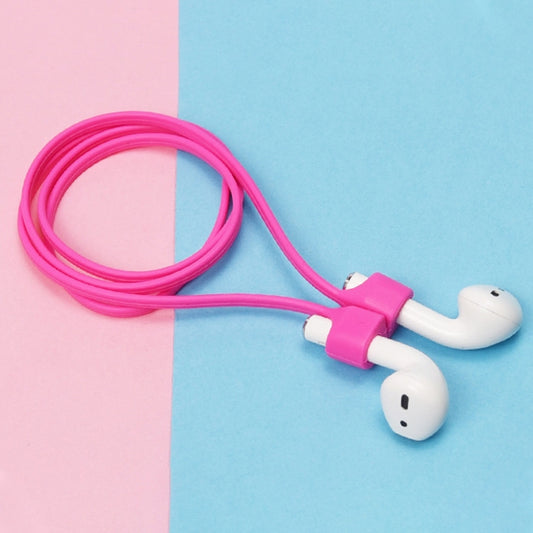 Wireless Bluetooth Headset Anti-lost Rope Magnetic Silicone Lanyard for Apple AirPods 1 / 2(Rose Red) - Anti-lost & Holder by buy2fix | Online Shopping UK | buy2fix