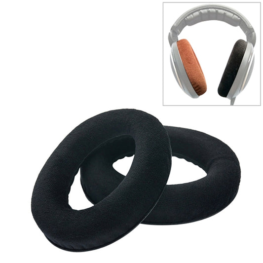 2 PCS For Sennheiser HD515 / HD555 / HD595 / HD598 / HD558 / PC360 Flannel Earphone Cushion Cover Earmuffs Replacement Earpads with Tone Tuning Cotton(Black) - Earmuff & Pad by buy2fix | Online Shopping UK | buy2fix