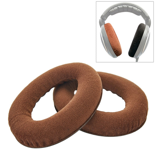 2 PCS For Sennheiser HD515 / HD555 / HD595 / HD598 / HD558 / PC360 Flannel Earphone Cushion Cover Earmuffs Replacement Earpads with Tone Tuning Cotton(Brown) - Earmuff & Pad by buy2fix | Online Shopping UK | buy2fix