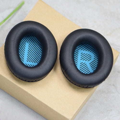 1 Pair Soft Earmuff Headphone Jacket with LR Cotton for BOSE QC2 / QC15 / AE2 / QC25 / QC35(Black Blue) - Earmuff & Pad by buy2fix | Online Shopping UK | buy2fix