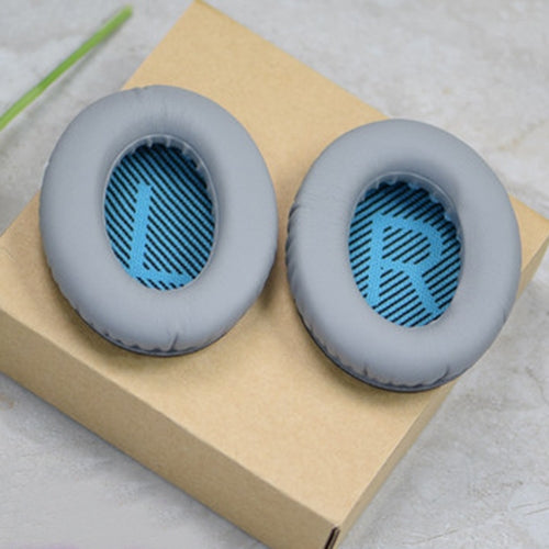 1 Pair Soft Earmuff Headphone Jacket with LR Cotton for BOSE QC2 / QC15 / AE2 / QC25 / QC35(Grey+Blue) - Earmuff & Pad by buy2fix | Online Shopping UK | buy2fix