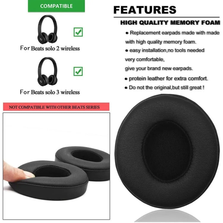 1 Pair Soft Sponge Earmuff Headphone Jacket for Beats Solo 2.0 / 3.0, Bluetooth Version(Blue) - Earmuff & Pad by buy2fix | Online Shopping UK | buy2fix