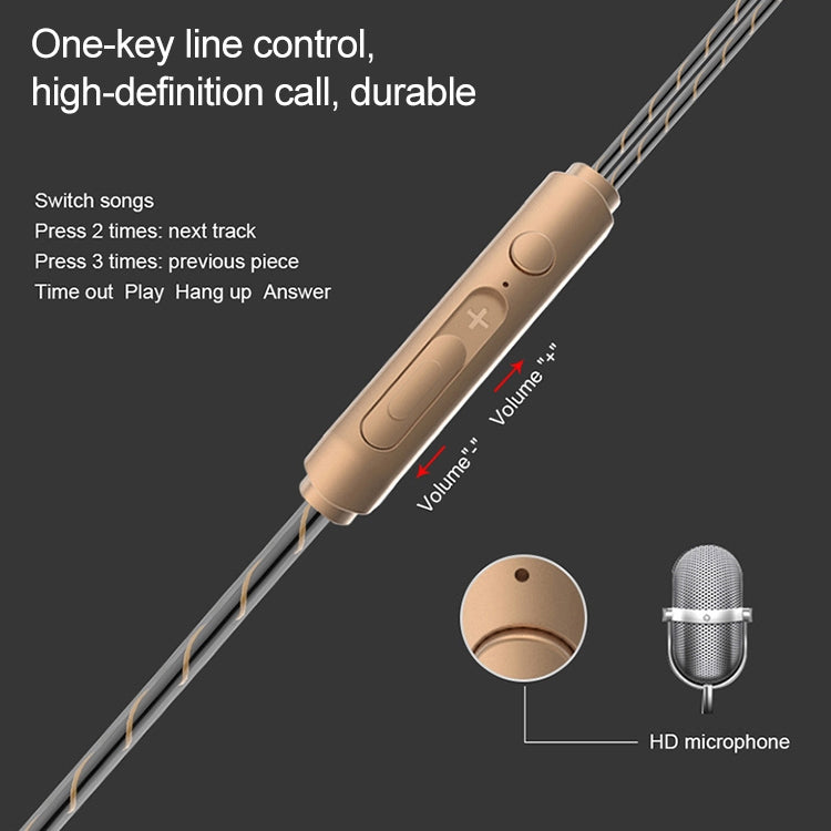 D12 1.2m Wired In Ear 3.5mm Interface Stereo Wire-Controlled HIFI Earphones Dual-motion Loop Running Game Music Headset With Packaging(Black) by buy2fix