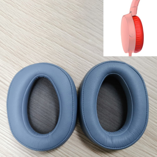 2 PCS For Sony MDR-100ABN / WH-H900N Earphone Cushion Cover Earmuffs Replacement Earpads with Mesh(Blue) - Earmuff & Pad by buy2fix | Online Shopping UK | buy2fix