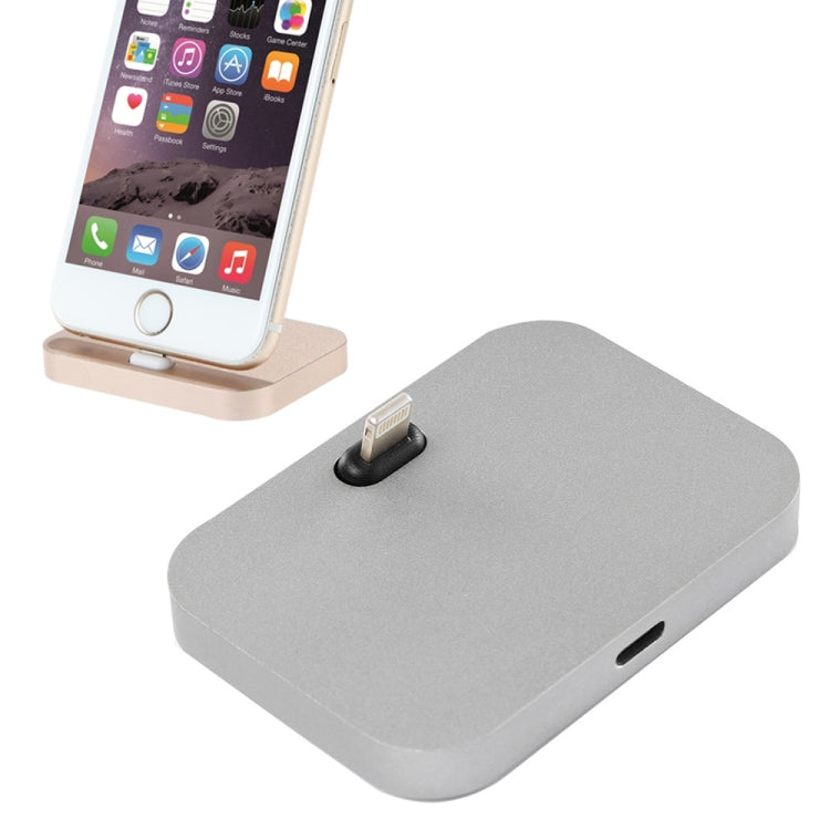 8 Pin Stouch Aluminum Desktop Station Dock Charger for iPhone(Grey) by buy2fix