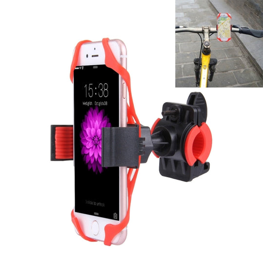 Support de téléphone de vélo à rotation à 360 degrés avec clip d'étirement flexible pour iPhone 7 et 7 Plus / iPhone 6 et 6 Plus / iPhone 5 et 5C et 5s (rouge)