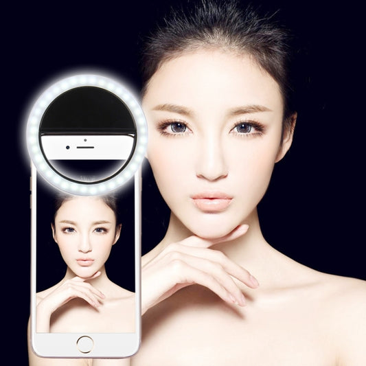 Charging Selfie Beauty Light For iPhone, Galaxy, Huawei, Xiaomi, LG, HTC and Other Smart Phones with Adjustable Clip & USB Cable(Black) - Selfie Light by buy2fix | Online Shopping UK | buy2fix
