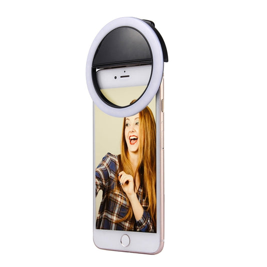 Charging Selfie Beauty Light For iPhone, Galaxy, Huawei, Xiaomi, LG, HTC and Other Smart Phones with Adjustable Clip & USB Cable(Black) - Selfie Light by buy2fix | Online Shopping UK | buy2fix