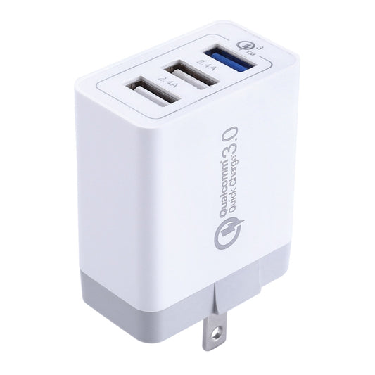 3 USB Ports (3A + 2.4A + 2.4A) Quick Charger QC 3.0 Travel Charger, US Plug, For iPhone, iPad, Samsung, HTC, Sony, Nokia, LG and other Smartphones - USB Charger by buy2fix | Online Shopping UK | buy2fix