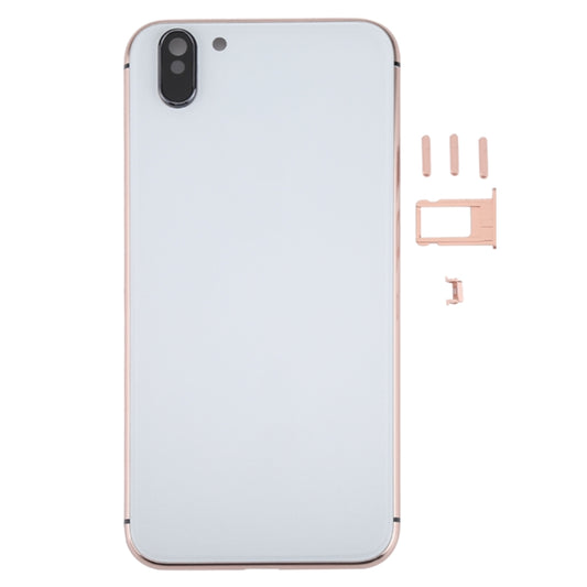 5 in 1 Full Assembly Metal Housing Cover with Appearance Imitation of iX for iPhone 6, Including Back Cover & Card Tray & Volume Control Key & Power Button & Mute Switch Vibrator Key, No Headphone Jack (Gold+White) - iPhone 6/6 Plus Parts by buy2fix | Online Shopping UK | buy2fix