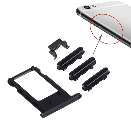 4 in 1 for iPhone 6s Plus (Card Tray + Volume Control Key + Power Button + Mute Switch Vibrator Key)(Black) - iPhone 6S/6S Plus Parts by buy2fix | Online Shopping UK | buy2fix
