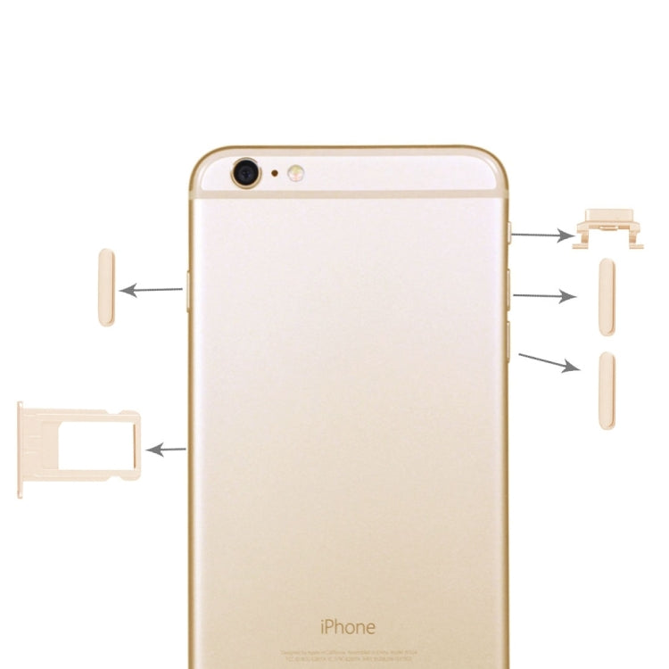 4 in 1 for iPhone 6 Plus (Card Tray + Volume Control Key + Power Button + Mute Switch Vibrator Key)(Gold) - iPhone 6/6 Plus Parts by buy2fix | Online Shopping UK | buy2fix