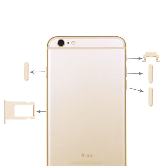4 in 1 for iPhone 6 Plus (Card Tray + Volume Control Key + Power Button + Mute Switch Vibrator Key)(Gold) - iPhone 6/6 Plus Parts by buy2fix | Online Shopping UK | buy2fix