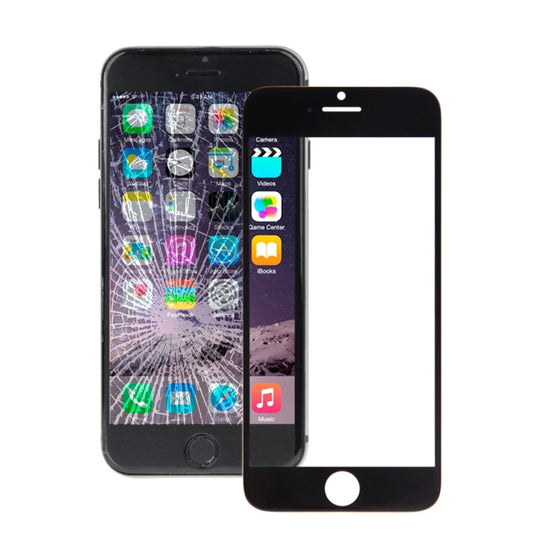 10 PCS for iPhone 6 Plus Front Screen Outer Glass Lens(Black) - iPhone 6/6 Plus Parts by buy2fix | Online Shopping UK | buy2fix
