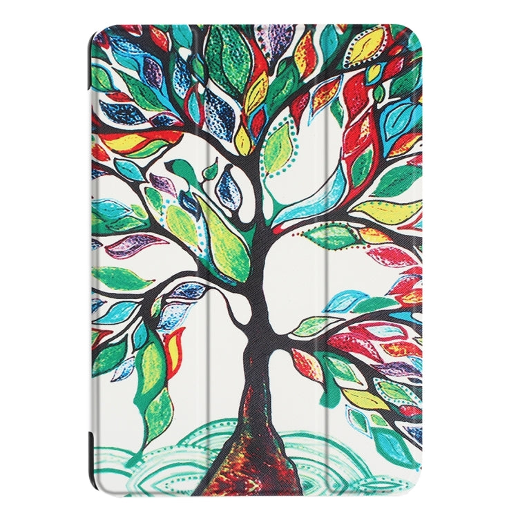 For iPad 9.7 (2018) & iPad 9.7 (2017) Cross Texture Painting Tree Pattern Horizontal Flip Leather Case with Three-folding Holder - iPad 9.7 (2018) & (2017) Cases by buy2fix | Online Shopping UK | buy2fix