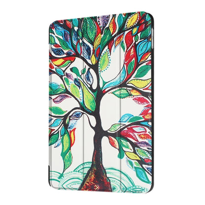 For iPad 9.7 (2018) & iPad 9.7 (2017) Cross Texture Painting Tree Pattern Horizontal Flip Leather Case with Three-folding Holder - iPad 9.7 (2018) & (2017) Cases by buy2fix | Online Shopping UK | buy2fix