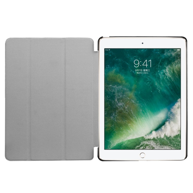 For iPad 9.7 (2018) & iPad 9.7 (2017) Cross Texture Painting Tree Pattern Horizontal Flip Leather Case with Three-folding Holder - iPad 9.7 (2018) & (2017) Cases by buy2fix | Online Shopping UK | buy2fix