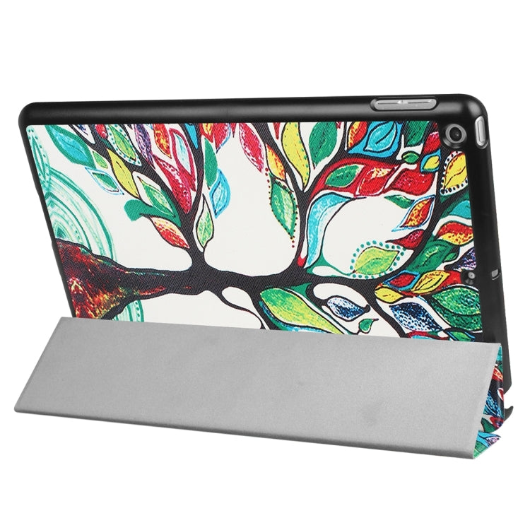 For iPad 9.7 (2018) & iPad 9.7 (2017) Cross Texture Painting Tree Pattern Horizontal Flip Leather Case with Three-folding Holder - iPad 9.7 (2018) & (2017) Cases by buy2fix | Online Shopping UK | buy2fix