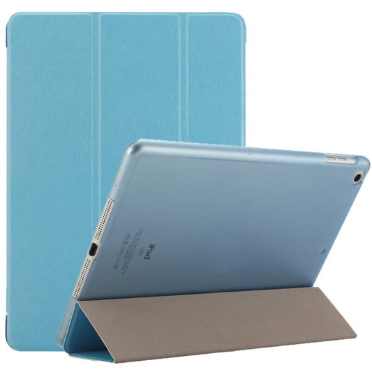 For iPad 9.7 (2018) & iPad 9.7 inch (2017) & iPad Air Silk Texture Horizontal Flip Leather Case with Three-folding Holder(Blue) - iPad 9.7 (2018) & (2017) Cases by buy2fix | Online Shopping UK | buy2fix