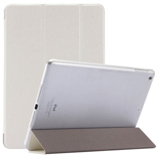 For iPad 9.7 (2018) & iPad 9.7 inch (2017) & iPad Air Silk Texture Horizontal Flip Leather Case with Three-folding Holder(White) - iPad 9.7 (2018) & (2017) Cases by buy2fix | Online Shopping UK | buy2fix