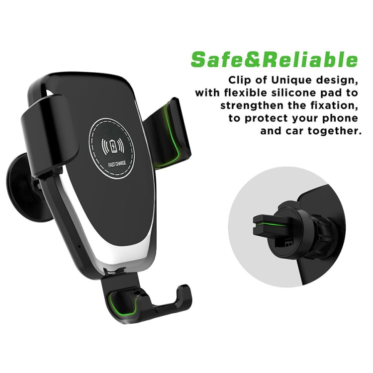 C6 Gravity Induction Car Qi Wireless Charger Fast Charging Air Vent Phone Holder(White) by buy2fix