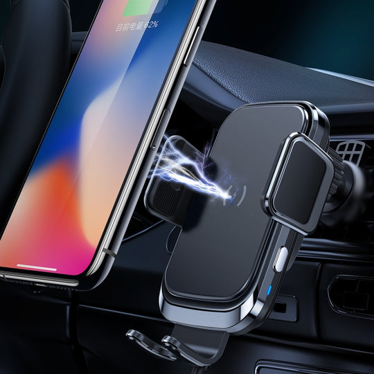 X7 – support de sortie d'air pour voiture, chargement sans fil, support par gravité pour téléphone portable (noir)