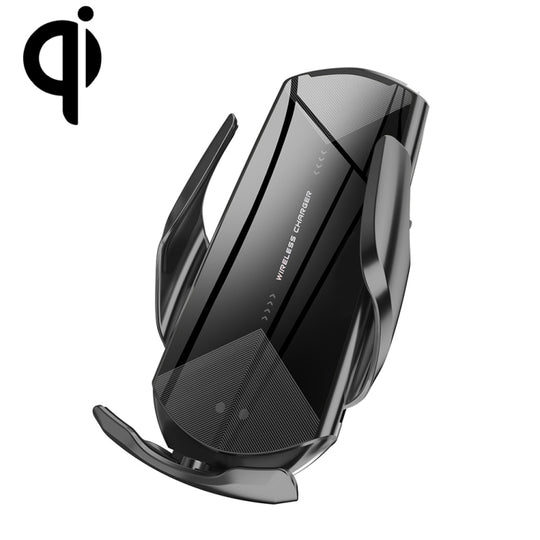 Q2 15W Support de téléphone portable de charge sans fil de voiture magnétique à induction infrarouge à rotation universelle avec micro USB + 8 broches + connecteur magnétique Type-C / USB-C (noir)