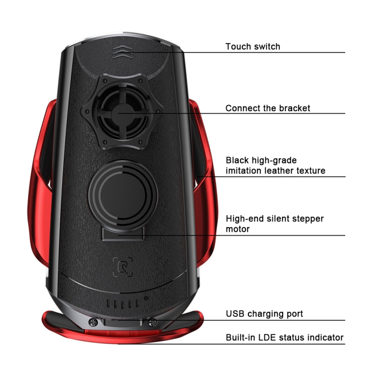 Q2 15W Universal Rotation Infrared Induction Magnetic Car Wireless Charging Mobile Phone Holder with Micro USB + 8 Pin + Type-C / USB-C Magnetic Connector(Blue) - Wireless Charger Holders by buy2fix | Online Shopping UK | buy2fix