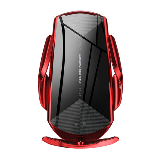Q2 15W Universal Rotation Infrared Induction Magnetic Car Wireless Charging Mobile Phone Holder with Micro USB + 8 Pin + Type-C / USB-C Magnetic Connector(Red) - Wireless Charger Holders by buy2fix | Online Shopping UK | buy2fix