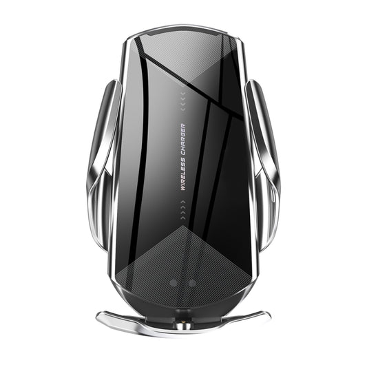 Q2 15W Universal Rotation Infrared Induction Magnetic Car Wireless Charging Mobile Phone Holder with Micro USB + 8 Pin + Type-C / USB-C Magnetic Connector(Silver) - Wireless Charger Holders by buy2fix | Online Shopping UK | buy2fix