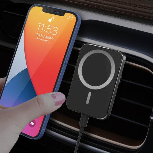 X16 Magsafe Car Air Outlet Vent Mount Clamp Holder 15W Fast Charging Qi Magnetic Wireless Charger(Black) - Wireless Charger Holders by buy2fix | Online Shopping UK | buy2fix