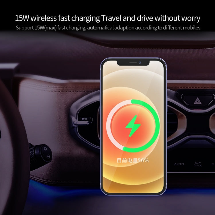 X16 Magsafe Car Air Outlet Vent Mount Clamp Holder 15W Fast Charging Qi Magnetic Wireless Charger(Black) - Wireless Charger Holders by buy2fix | Online Shopping UK | buy2fix