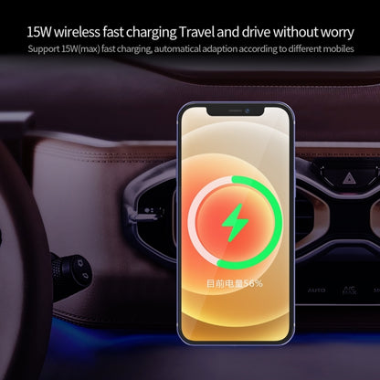 X16 Magsafe Car Air Outlet Vent Mount Clamp Holder 15W Fast Charging Qi Magnetic Wireless Charger(Black) - Wireless Charger Holders by buy2fix | Online Shopping UK | buy2fix