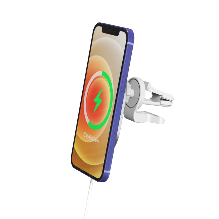 X19 Magsafe Car Air Outlet Vent Mount Clamp Holder 15W Fast Charging Qi Magnetic Wireless Charger(Black) - Wireless Charger Holders by buy2fix | Online Shopping UK | buy2fix