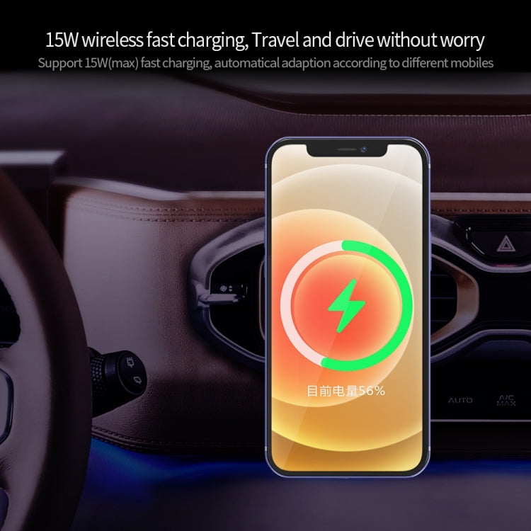 X19 Magsafe Car Air Outlet Vent Mount Clamp Holder 15W Fast Charging Qi Magnetic Wireless Charger(Black) - Wireless Charger Holders by buy2fix | Online Shopping UK | buy2fix