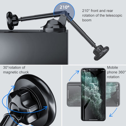 Universal Magnetic Retractable Rotating Car Mobile Phone Holder by buy2fix