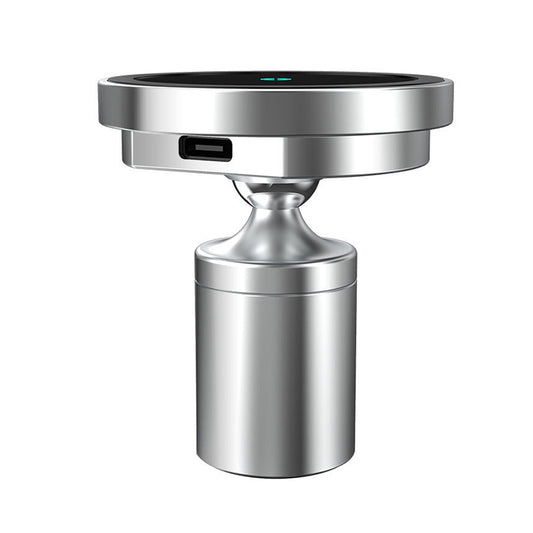 12PRO 15W Aluminum Alloy MagSafe Magnetic Car Wireless Charger Mobile Phone Holder (Silver) - Wireless Charger Holders by buy2fix | Online Shopping UK | buy2fix