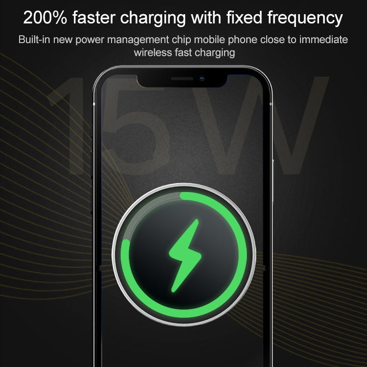 12PRO 15W Aluminum Alloy MagSafe Magnetic Car Wireless Charger Mobile Phone Holder (Silver) by buy2fix