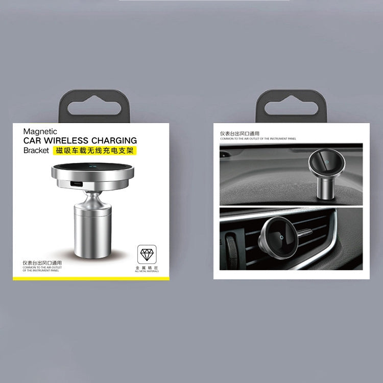 12PRO 15W Aluminum Alloy MagSafe Magnetic Car Wireless Charger Mobile Phone Holder (Silver) by buy2fix