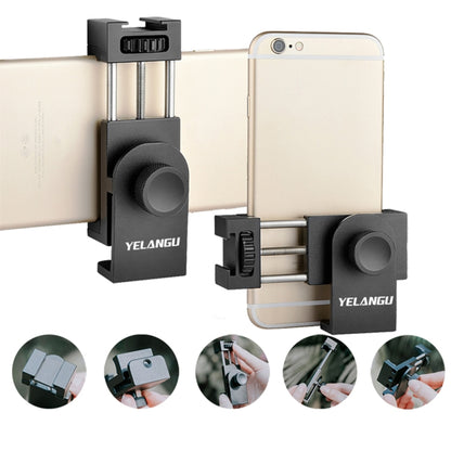YELANGU PC03 Folding Phone Holder Horizontal Vertical Shooting Phone Clamp Holder Bracket(Black) - Stand by YELANGU | Online Shopping UK | buy2fix