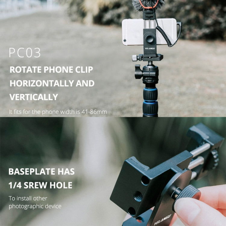 YELANGU PC03 Folding Phone Holder Horizontal Vertical Shooting Phone Clamp Holder Bracket(Black) - Stand by YELANGU | Online Shopping UK | buy2fix