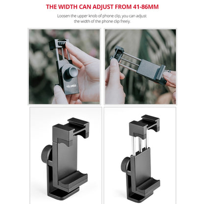 YELANGU PC03 Folding Phone Holder Horizontal Vertical Shooting Phone Clamp Holder Bracket(Black) - Stand by YELANGU | Online Shopping UK | buy2fix