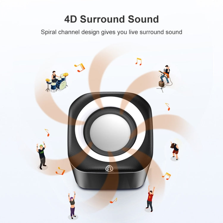 A1 Upgraded Version USB Wire-controlled 4D Stereo Sound Mini Wired Speaker, Cable Length: 1.3m(White) by buy2fix