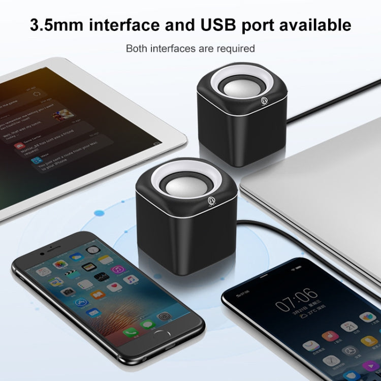 A1 Upgraded Version USB Wire-controlled 4D Stereo Sound Mini Wired Speaker, Cable Length: 1.3m(Black) by buy2fix