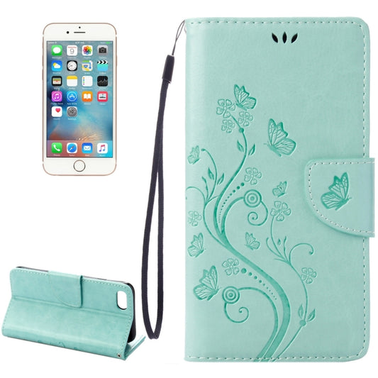 For  iPhone 8 & 7  Pressed Flowers Horizontal Flip Leather Case with Holder & Card Slots & Wallet(Green) - More iPhone Cases by buy2fix | Online Shopping UK | buy2fix