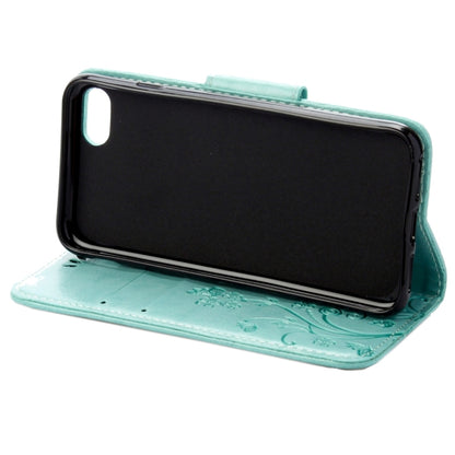 For  iPhone 8 & 7  Pressed Flowers Horizontal Flip Leather Case with Holder & Card Slots & Wallet(Green) - More iPhone Cases by buy2fix | Online Shopping UK | buy2fix