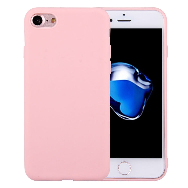 For  iPhone 8 & 7  Solid Color TPU Protective Case Without Round Hole(Pink) - More iPhone Cases by buy2fix | Online Shopping UK | buy2fix