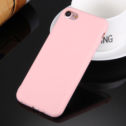 For  iPhone 8 & 7  Solid Color TPU Protective Case Without Round Hole(Pink) - More iPhone Cases by buy2fix | Online Shopping UK | buy2fix