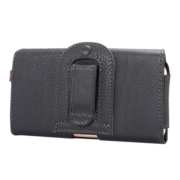 Universal Litchi Texture Vertical Flip Thwartwise PU Leather Case / Waist Bag with Back Splint & Card Slots & 15cm Lanyard for  iPhone 8 & 7  & 6s & 6, Galaxy SIV & SIII, Xiaomi Redmi 3 & 3X, Size: 14.3 x 7.5 x 1.5 cm(Black) - More iPhone Cases by buy2fix | Online Shopping UK | buy2fix
